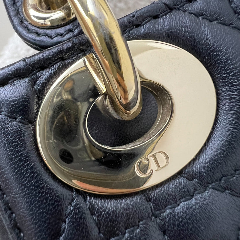 Dior Mini Lady Dior in Black Lambskin and LGHW