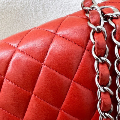 Chanel Medium Classic Flap CF in Red Lambskin and SHW