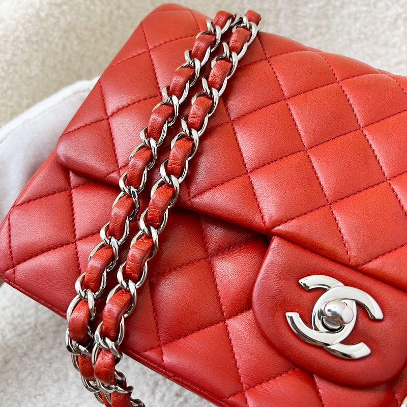 Chanel Medium Classic Flap CF in Red Lambskin and SHW