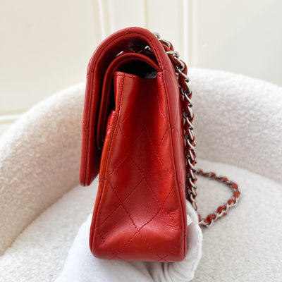 Chanel Medium Classic Flap CF in Red Lambskin and SHW