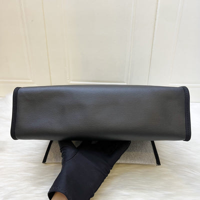 Hermes Herbag Zip 31 in Black Coated Canvas, Dark Brown Leather and GHW