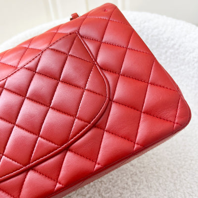 Chanel Medium Classic Flap CF in Red Lambskin and SHW