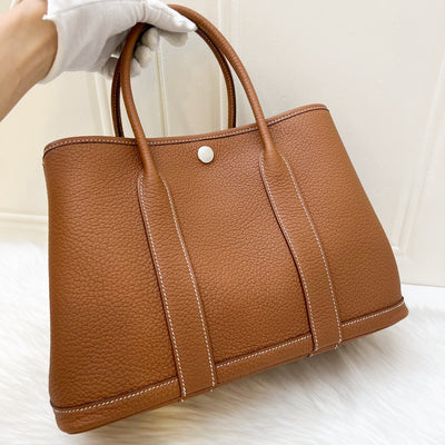 Hermes Garden Party 30 in Gold Negonda Leather and PHW