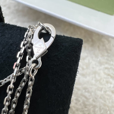 Van Cleef & Arpels VCA Holiday Pendant 2024 Vintage Alhambra Guilloche Necklace in 18K White Gold, 18K Rose Gold and 1 Diamond