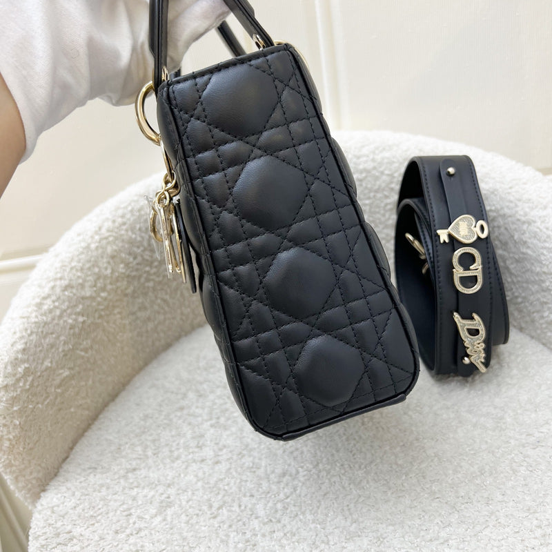 Dior Lady Dior My ABCDior Small Bag in Black Lambskin and LGHW (Model: M0538ONGE, Colour: M900)