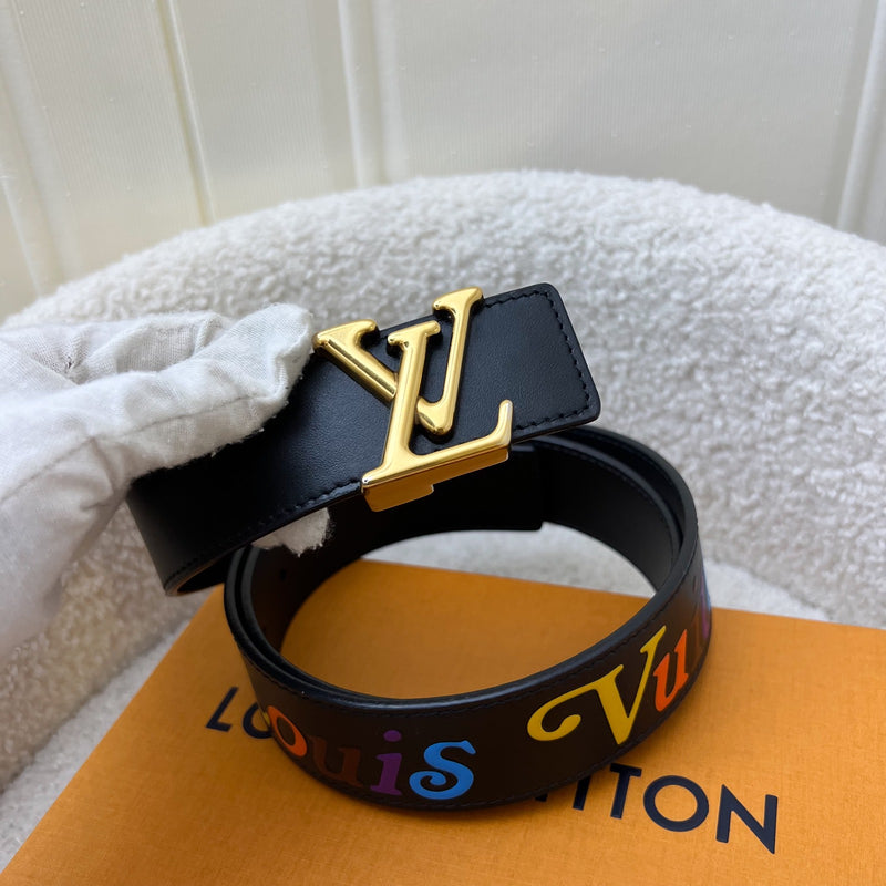 LV Limited Edtion Wave 35mm Belt in Black Calfskin