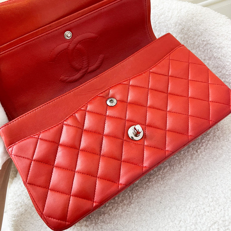 Chanel Medium Classic Flap CF in Red Lambskin and SHW