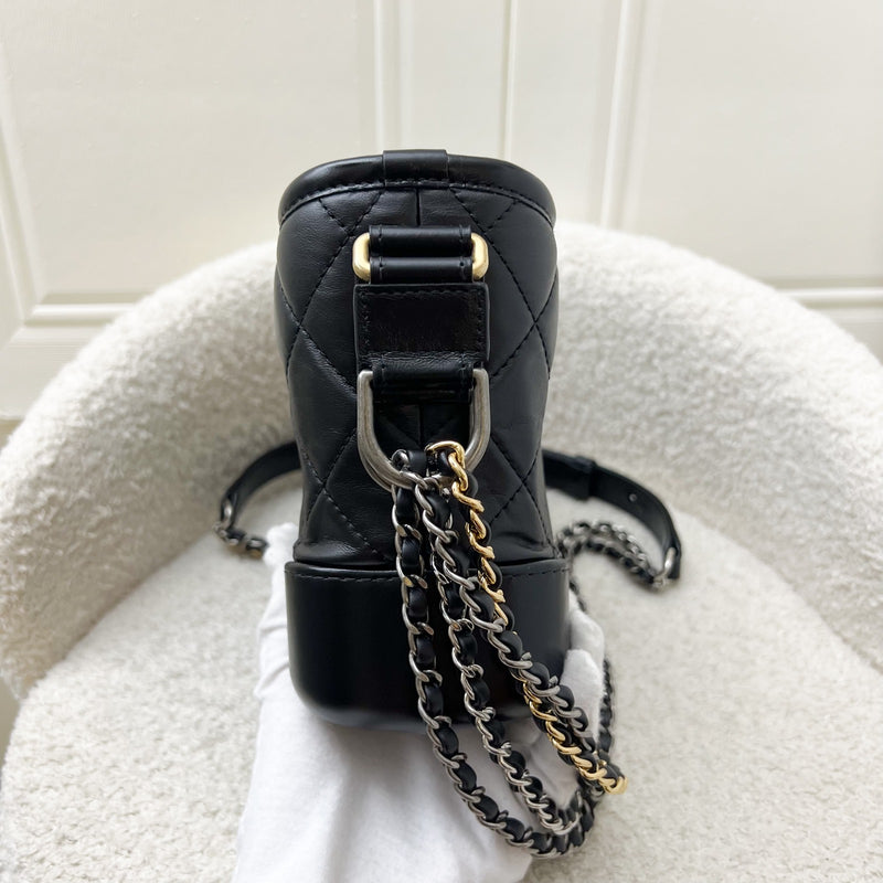 Chanel Small Gabrielle Hobo in Black Distressed Calfskin and 3 tone HW