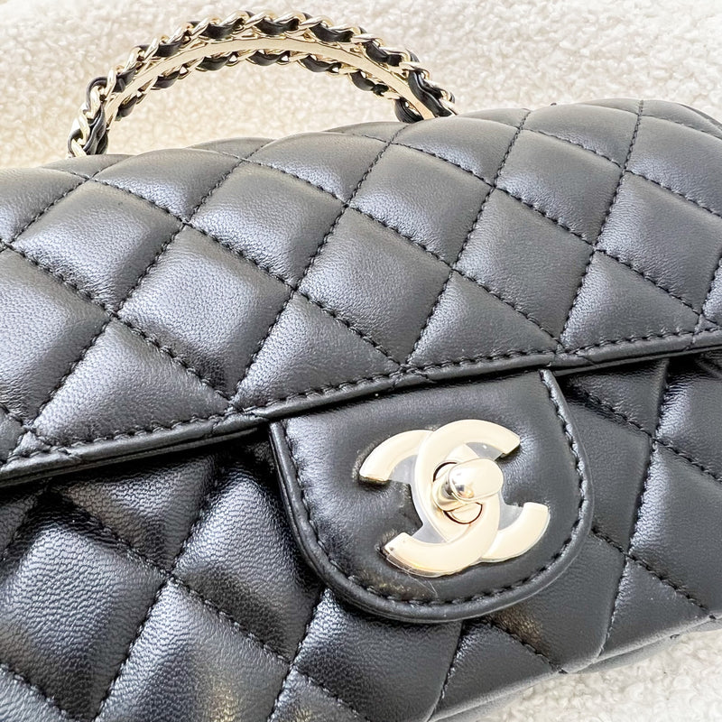 Chanel 23A Top Handle with Rhinestone Crystal Mini Flap