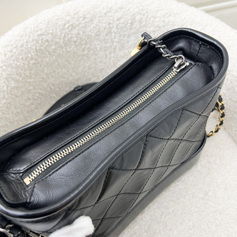 Chanel Small Gabrielle Hobo in Black Distressed Calfskin and 3 tone HW