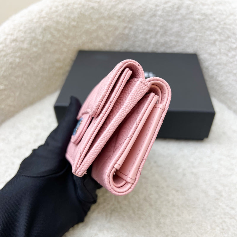 Chanel Trifold Small Wallet in 22C Pink Caviar LGHW