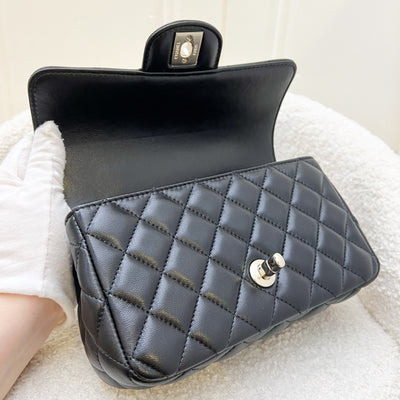 Chanel 23A Mini Rectangle Flap with Crystals Top Handle in Black Lambskin and LGHW