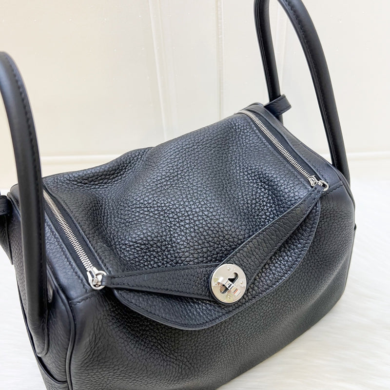 Hermes Lindy 26 in Noir Black Clemence Leather and PHW