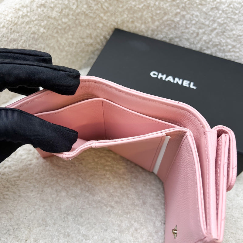 Chanel Trifold Small Wallet in 22C Pink Caviar LGHW