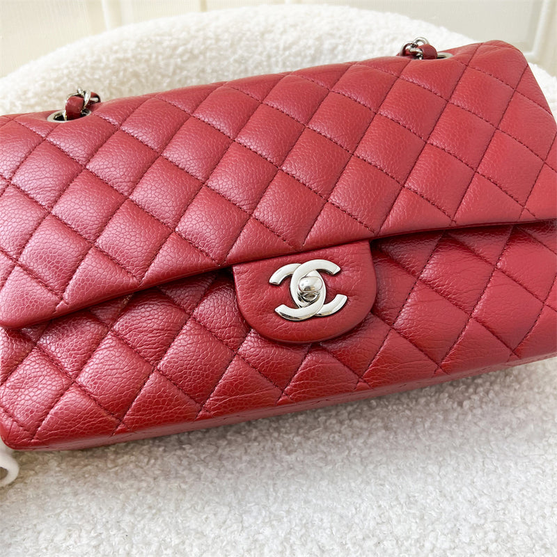 Chanel Medium Classic Flap CF in Red Caviar and SHW