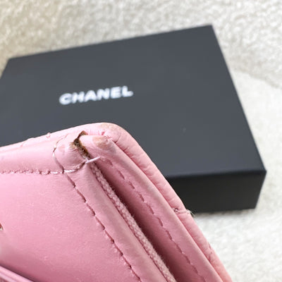 Chanel Bifold Wallet with Coin Compartment in Pink Caviar and AGHW