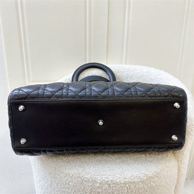 Dior Large Lady Dior in Black Lambskin and SHW