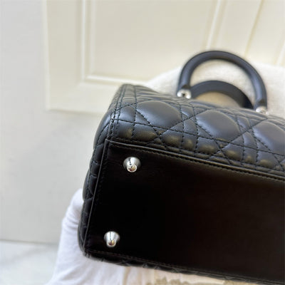 Dior Large Lady Dior in Black Lambskin and SHW