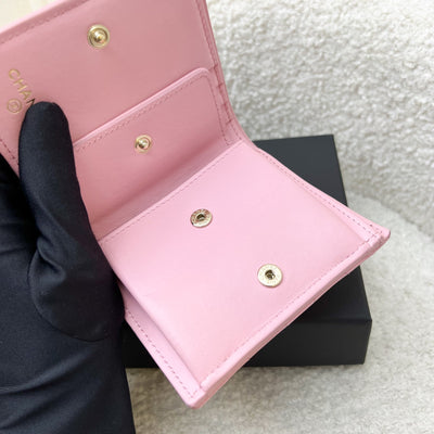 Chanel Bifold Wallet with Coin Compartment in Pink Caviar and AGHW