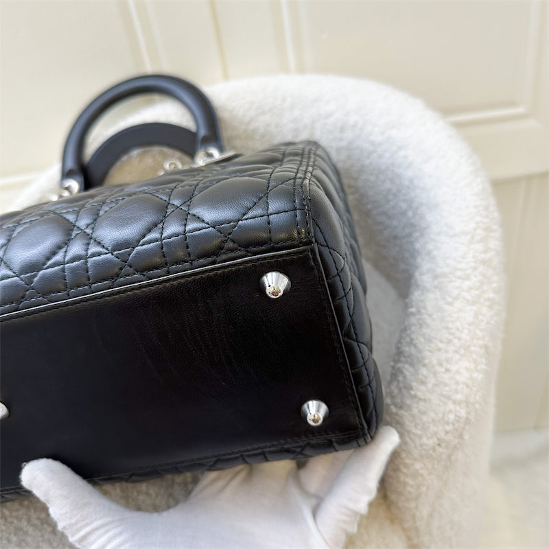 Dior Large Lady Dior in Black Lambskin and SHW