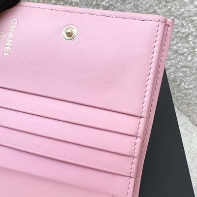 Chanel Bifold Wallet with Coin Compartment in Pink Caviar and AGHW