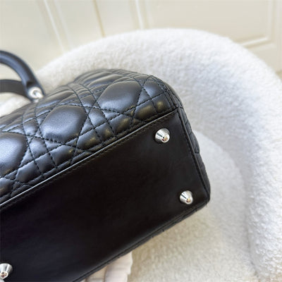 Dior Large Lady Dior in Black Lambskin and SHW