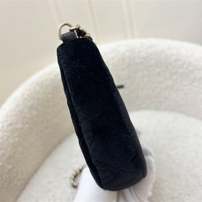 Chanel VIP Gift Crossbody Bag with Crystal Studded CC Logo in Black Velvet and LGHW