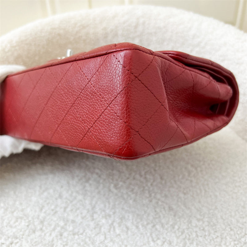 Chanel Medium Classic Flap CF in Red Caviar and SHW