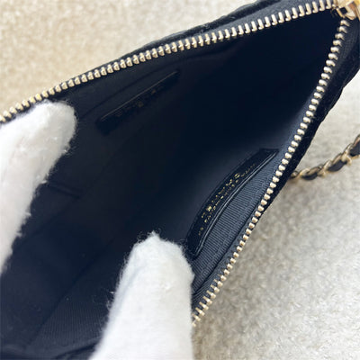 Chanel VIP Gift Crossbody Bag with Crystal Studded CC Logo in Black Velvet and LGHW