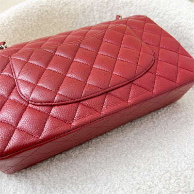 Chanel Medium Classic Flap CF in Red Caviar and SHW