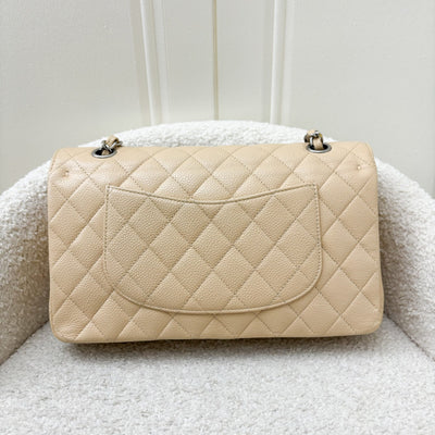 Chanel Medium Classic Flap CF in Beige Caviar and SHW