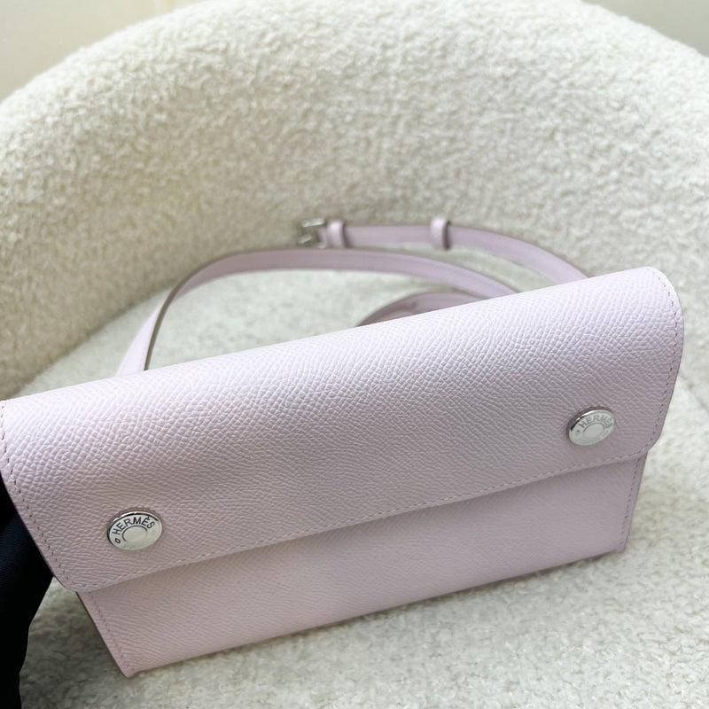 Hermes Hermesnap Wallet with Strap in Mauve Pale Epsom Leather and PHW