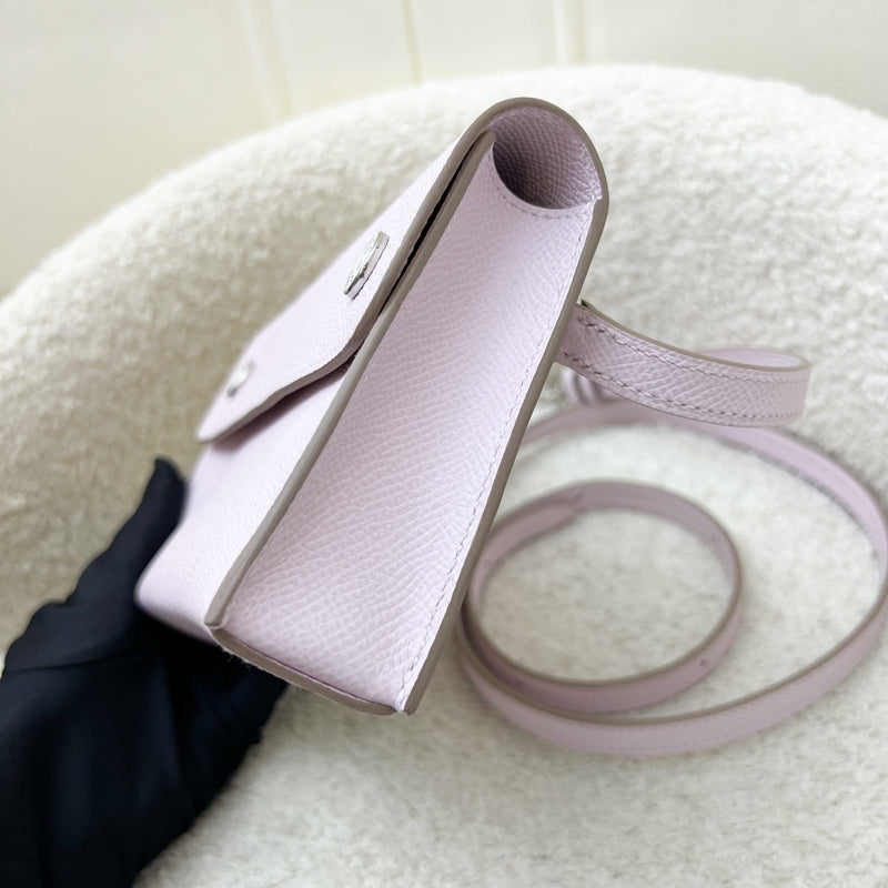 Hermes Hermesnap Wallet with Strap in Mauve Pale Epsom Leather and PHW