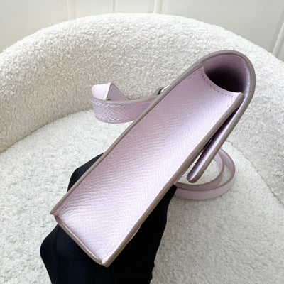 Hermes Hermesnap Wallet with Strap in Mauve Pale Epsom Leather and PHW
