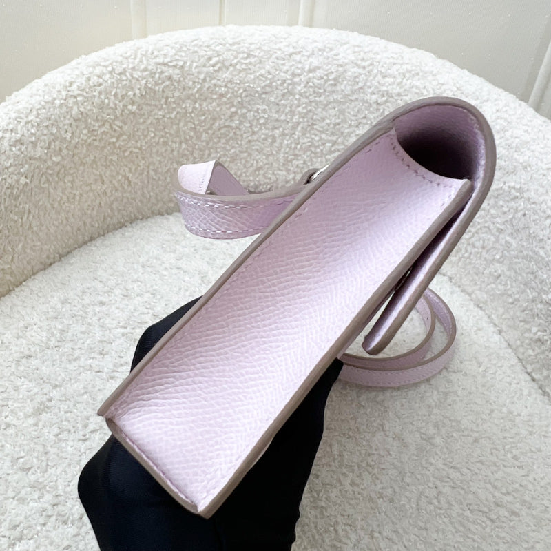 Hermes Hermesnap Wallet with Strap in Mauve Pale Epsom Leather and PHW
