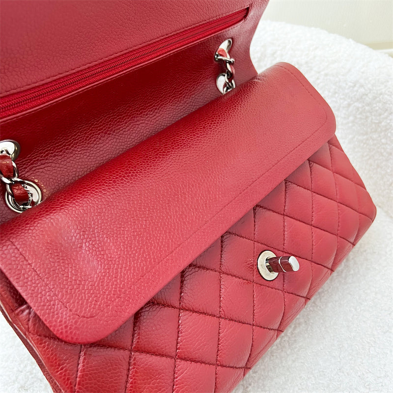 Chanel Medium Classic Flap CF in Red Caviar and SHW