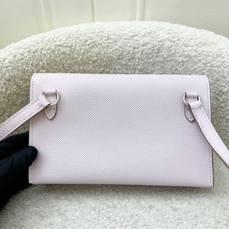 Hermes Hermesnap Wallet with Strap in Mauve Pale Epsom Leather and PHW