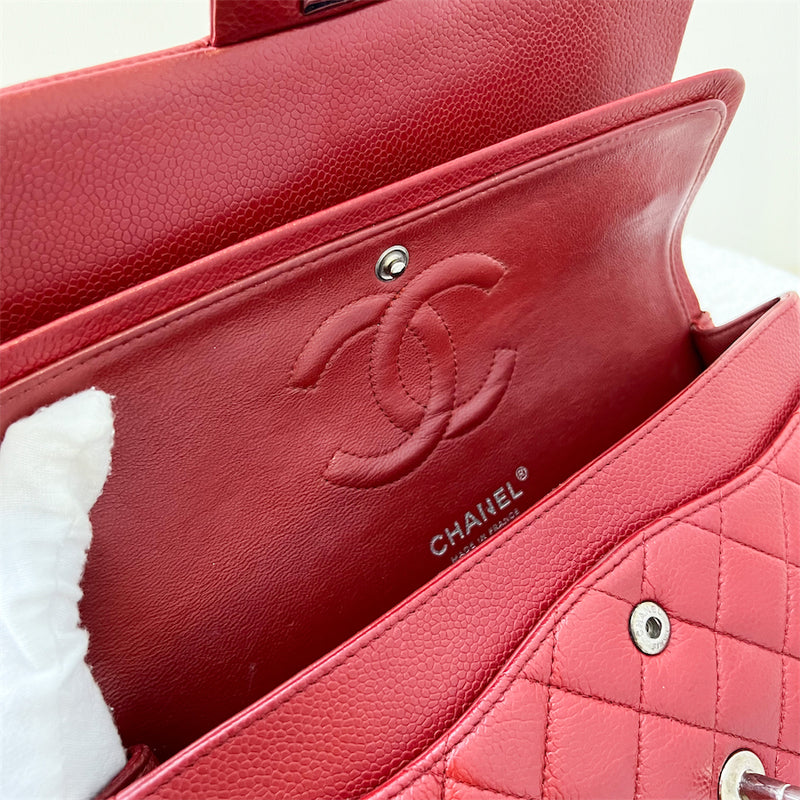 Chanel Medium Classic Flap CF in Red Caviar and SHW