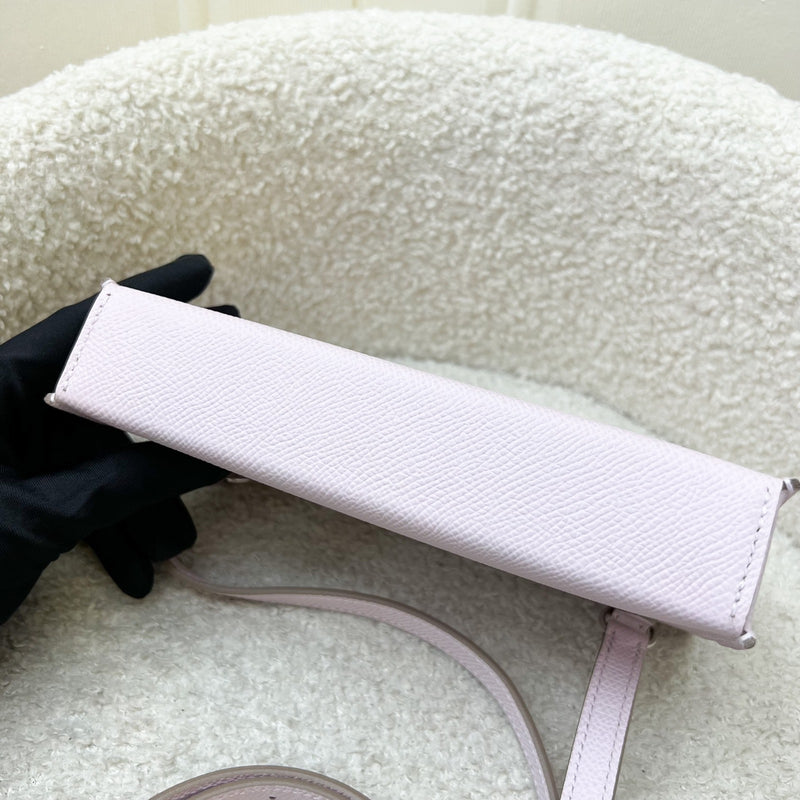 Hermes Hermesnap Wallet with Strap in Mauve Pale Epsom Leather and PHW