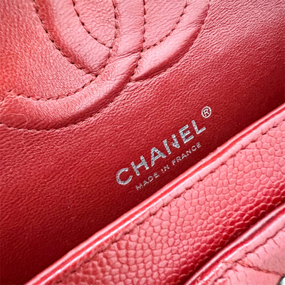 Chanel Medium Classic Flap CF in Red Caviar and SHW