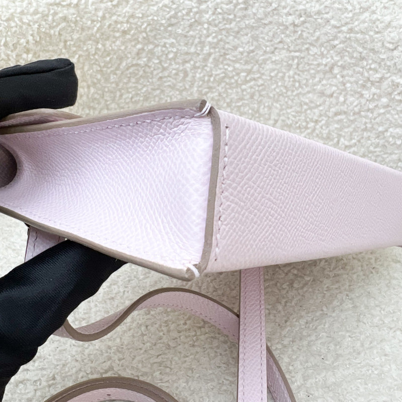 Hermes Hermesnap Wallet with Strap in Mauve Pale Epsom Leather and PHW