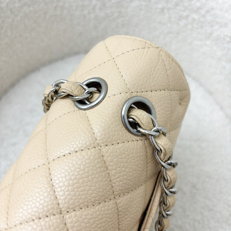 Chanel Medium Classic Flap CF in Beige Caviar and SHW