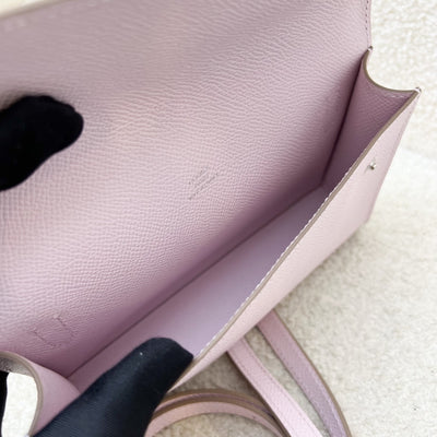 Hermes Hermesnap Wallet with Strap in Mauve Pale Epsom Leather and PHW