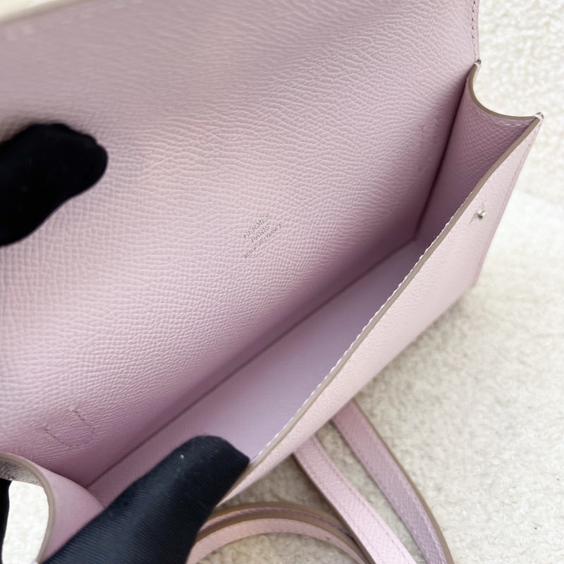 Hermes Hermesnap Wallet with Strap in Mauve Pale Epsom Leather and PHW