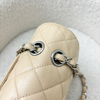 Chanel Medium Classic Flap CF in Beige Caviar and SHW