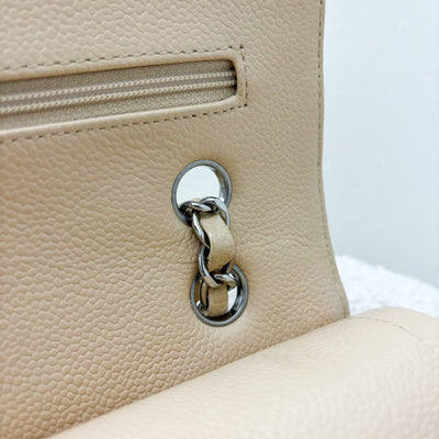 Chanel Medium Classic Flap CF in Beige Caviar and SHW