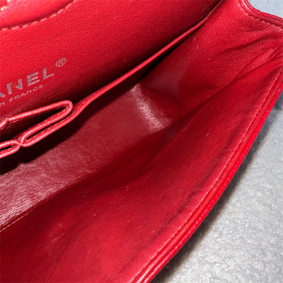 Chanel Medium Classic Flap CF in Red Caviar and SHW