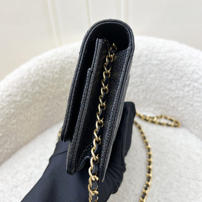 Chanel Classic Wallet on Chain WOC in Black Caviar and GHW