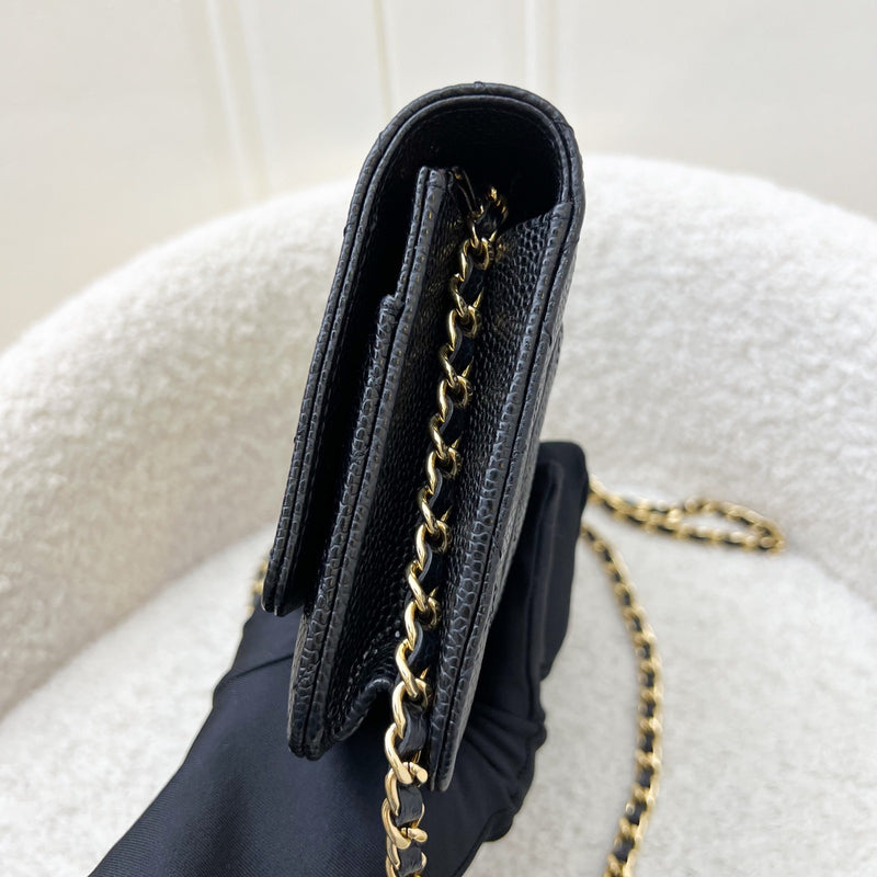 Chanel Classic Wallet on Chain WOC in Black Caviar and GHW