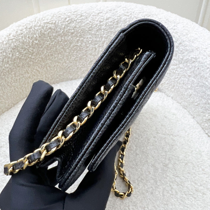 Chanel Classic Wallet on Chain WOC in Black Caviar and GHW